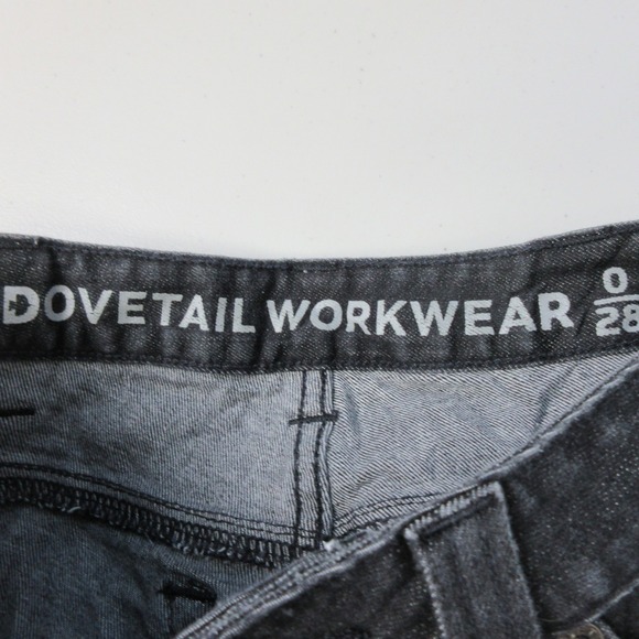 Dovetail Workwear The Maven Slim Jeans Black Size 0 Inseam 28 Stretch Knee Patch - Picture 10 of 12